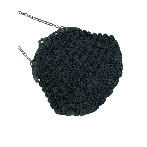 1930s celluloid love birds frame crocheted handbag with chain handle - Picture 3 of 8